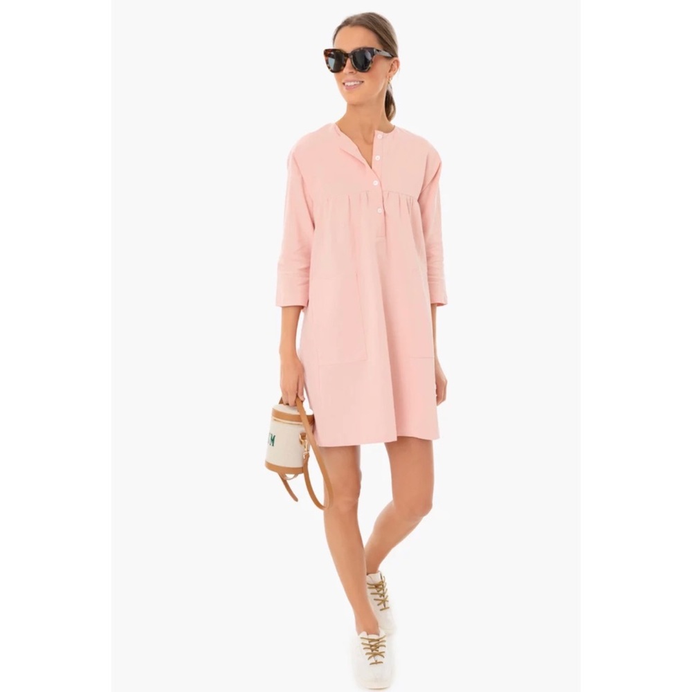 Tuckernuck Pomander Place Peach Linen Button Dress L